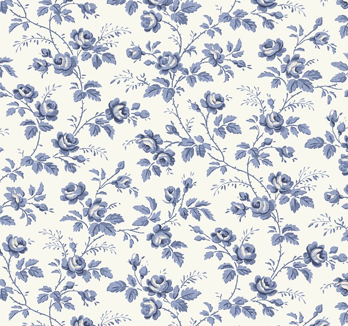 Jasper Blue Rose Hedge Ivory by Whistler Studios for Windham Fabrics