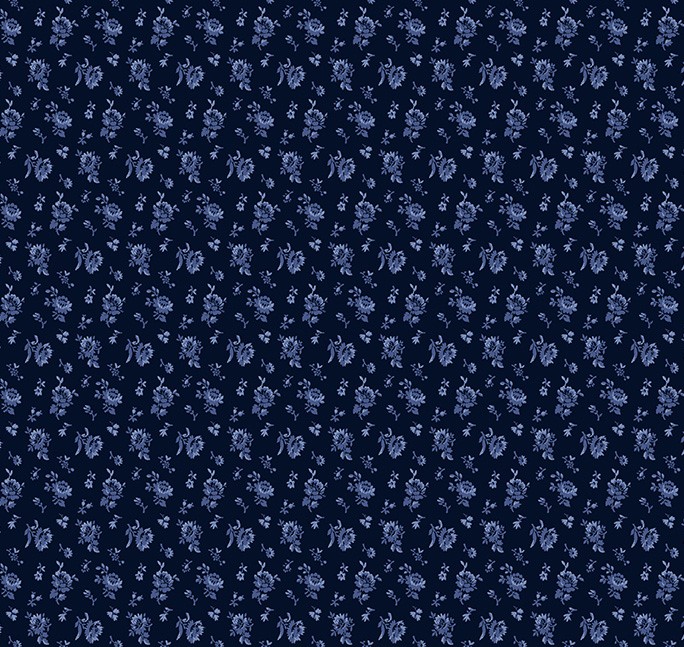 Jasper Blue Calico Indigo by Whistler Studios for Windham Fabrics