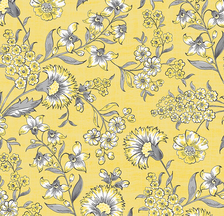 Fanfare Jacobean Garden Yellow by Whistler Studios for Windham Fabrics