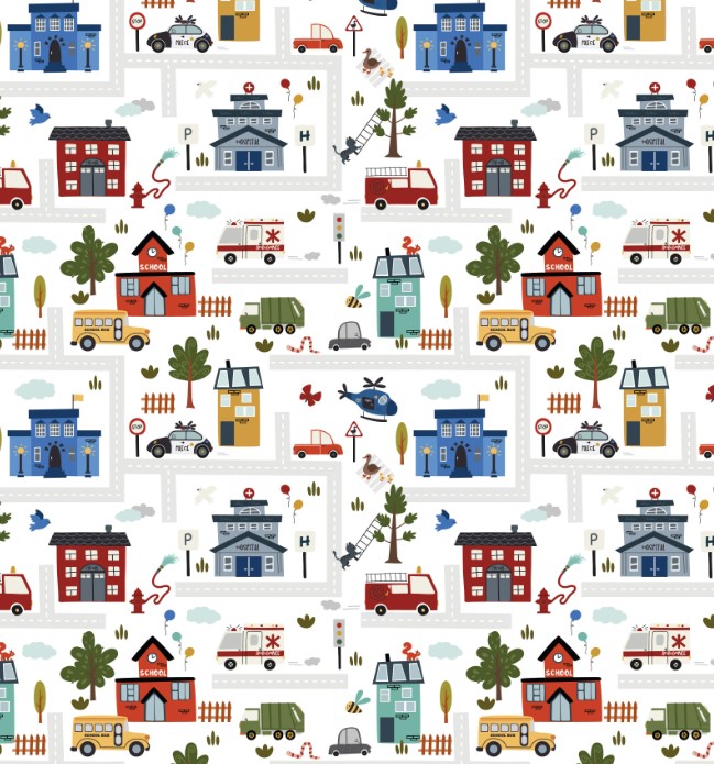 It Takes a Village Main Cloud by Jennifer Long for Riley Blake Designs