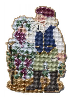 Vineyard Santa Cross Stitch & Bead Kit