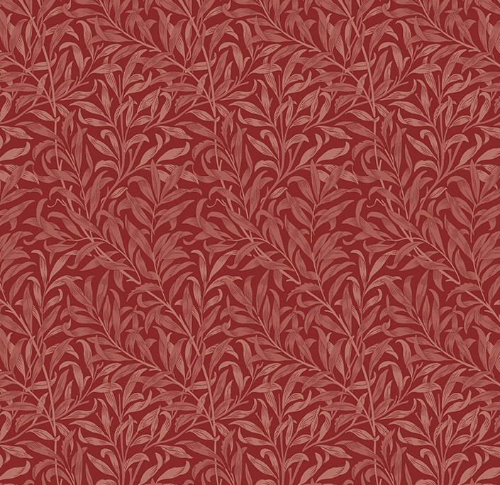 The Cotswold Holiday Collection Willow Boughs Red by The Original Morris & Co for FreeSpirit Fabrics