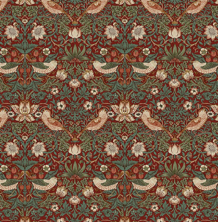 The Cotswold Holiday Collection Mini Strawberry Thief Wine by The Original Morris & Co. from FreeSpirit Fabrics