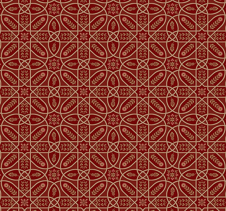 The Cotswold Holiday Collection Brophy Trellis Wine by The Original Morris & Co for FreeSpirit Fabrics