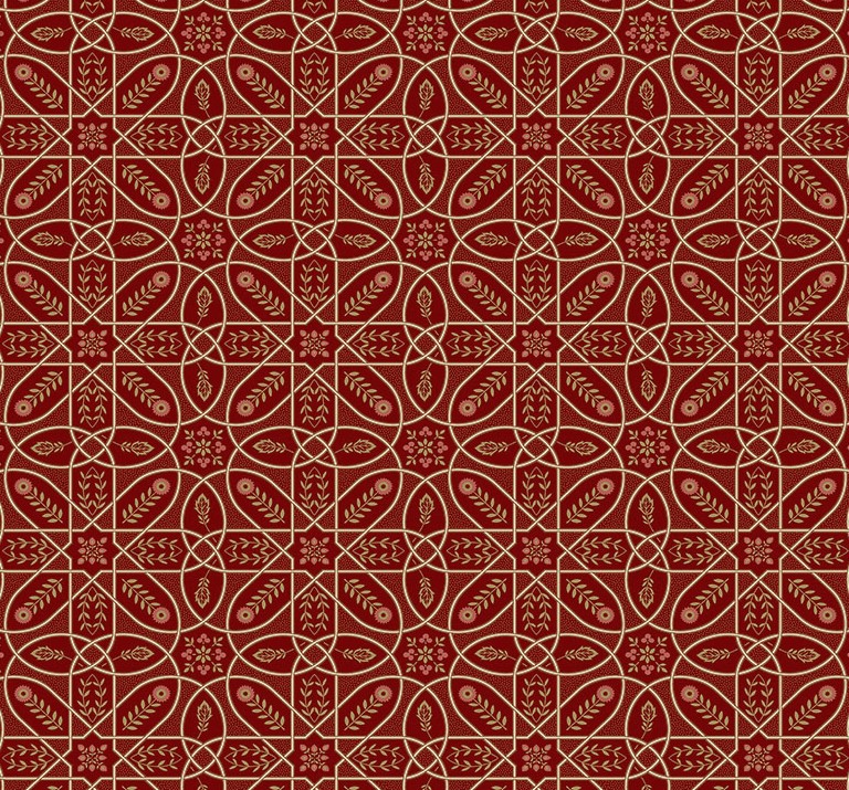 The Cotswold Holiday Collection Brophy Trellis Wine by The Original Morris & Co for FreeSpirit Fabrics