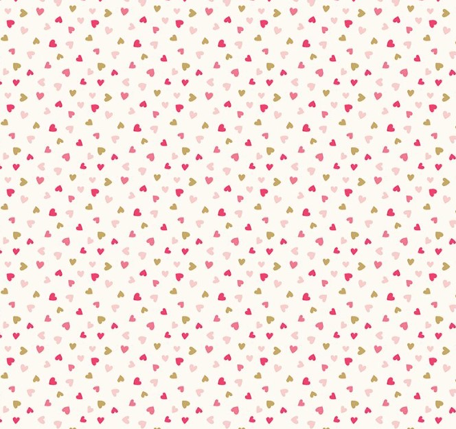 Sweetheart Heart Toss Cream Sparkle by My Mind's Eye for Riley Blake Designs