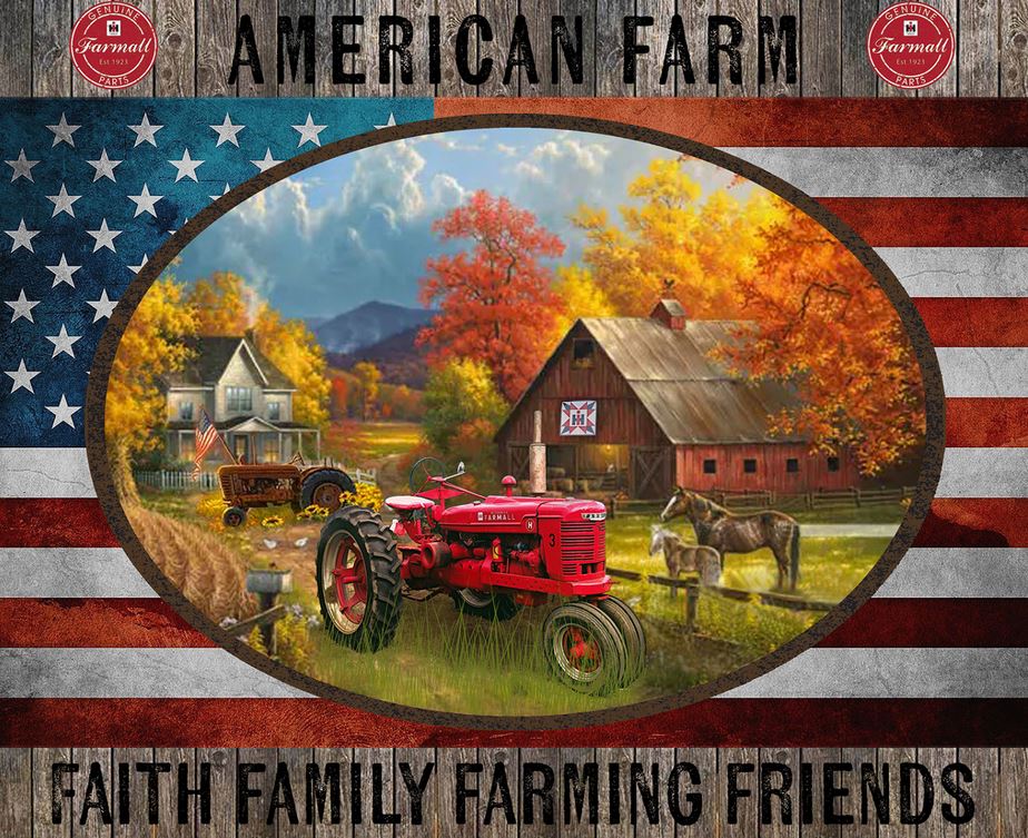 Farmall Patriotic Barn Panel