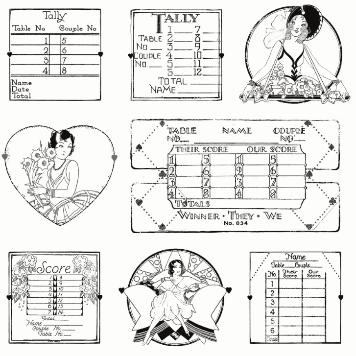 Take Heart Tally Card Linework White by J. Wecker Frisch for Riley Blake Designs