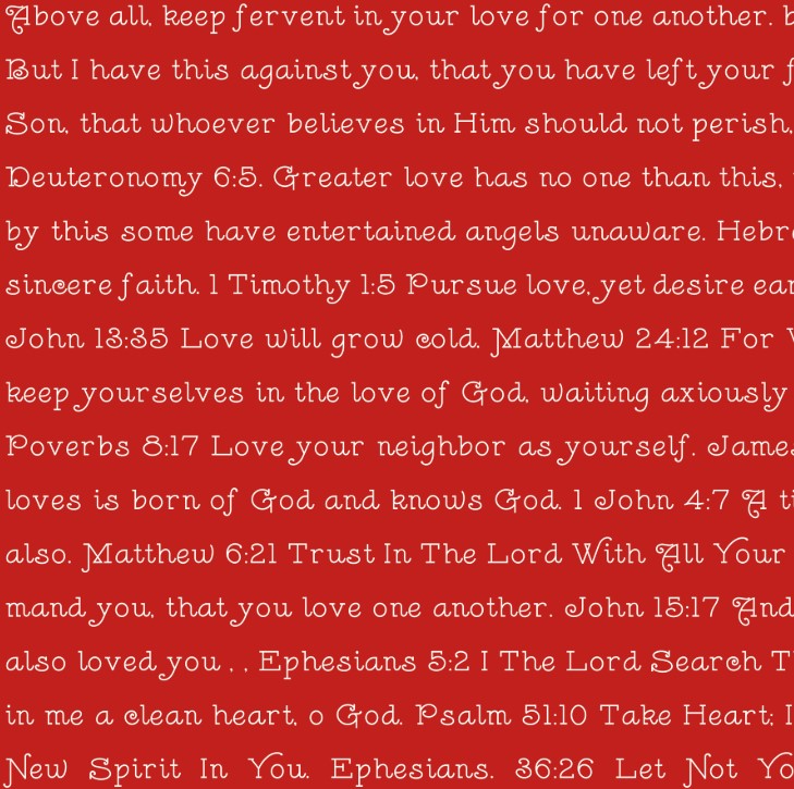 Take Heart Love Scripture Red by J. Wecker Frisch for Riley Blake Designs