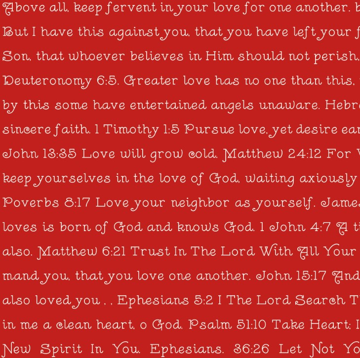 Take Heart Love Scripture Red by J. Wecker Frisch for Riley Blake Designs