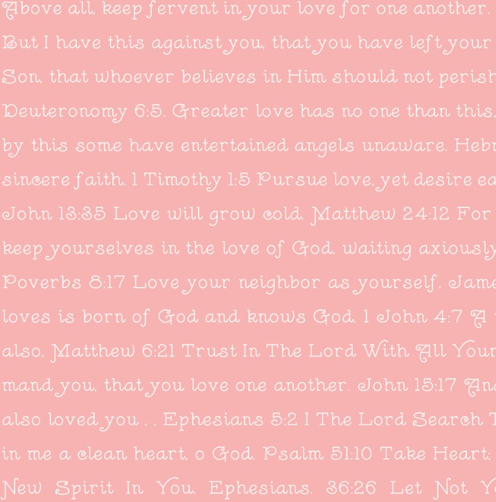 Take Heart Love Scripture Pink by J. Wecker Frisch for Riley Blake Designs