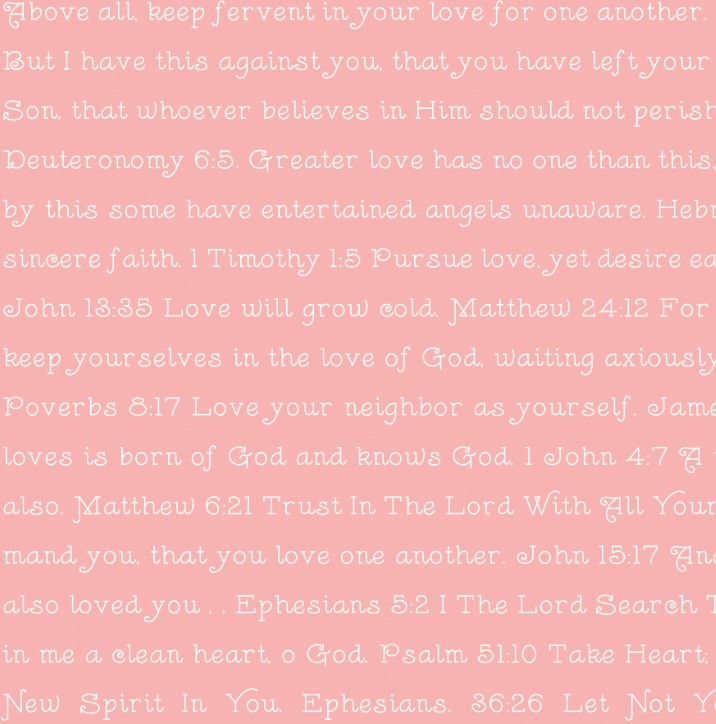 Take Heart Love Scripture Pink by J. Wecker Frisch for Riley Blake Designs