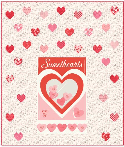 Sweethearts Panel Quilt Kit