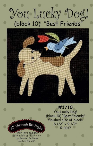You Lucky Dog Pattern - Block 10: Best Friends by Bonnie Sullivan from All Through the Night
