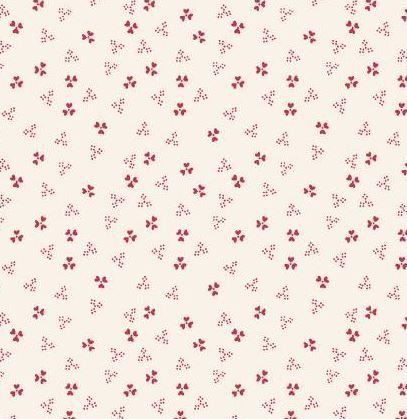 Victoria Ditsy Hearts Ecru Red