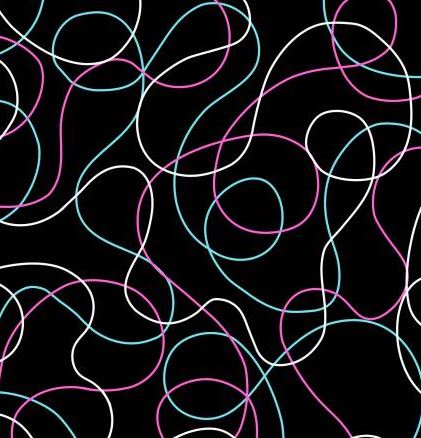 Crazy Kitties Tangled String Black