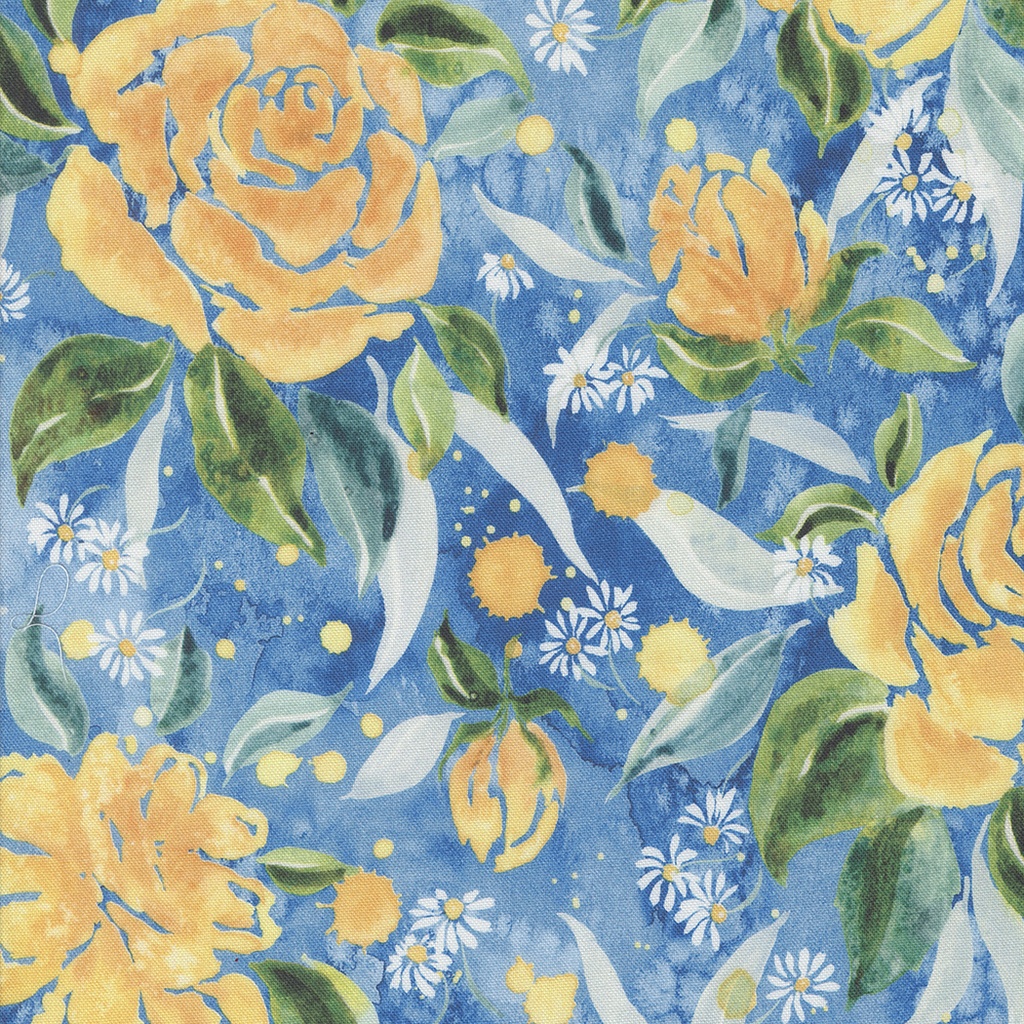 Sunshine Blue Skies Rose Florals Bluebell