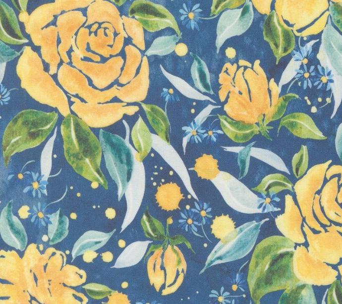 Sunshine and Blue Skies Rose Florals Lake from Moda