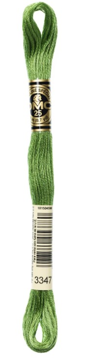 DMC Embroidery Floss Color 3347 Medium Yellow Green