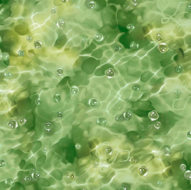 Koi Pond Bubbles Green by Clint Eagar for P&B Textiles