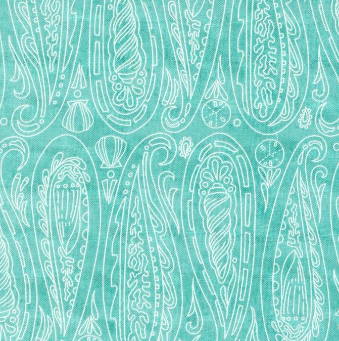 Serena Shores Paisley Shells Aqua by Robin Pickens for Moda Fabrics