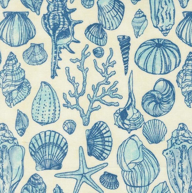 Serena Shores Sketchy Shells Cloud by Robin Pickens for Moda Fabrics