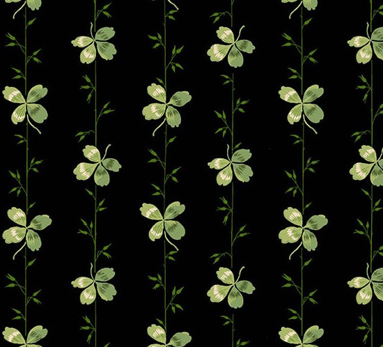 Little Clover Clover Stripe Black from Andover Fabrics