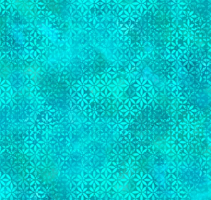 Boho Blooms Petal Grid Turquoise by Deborah Edwards for Northcott Fabrics