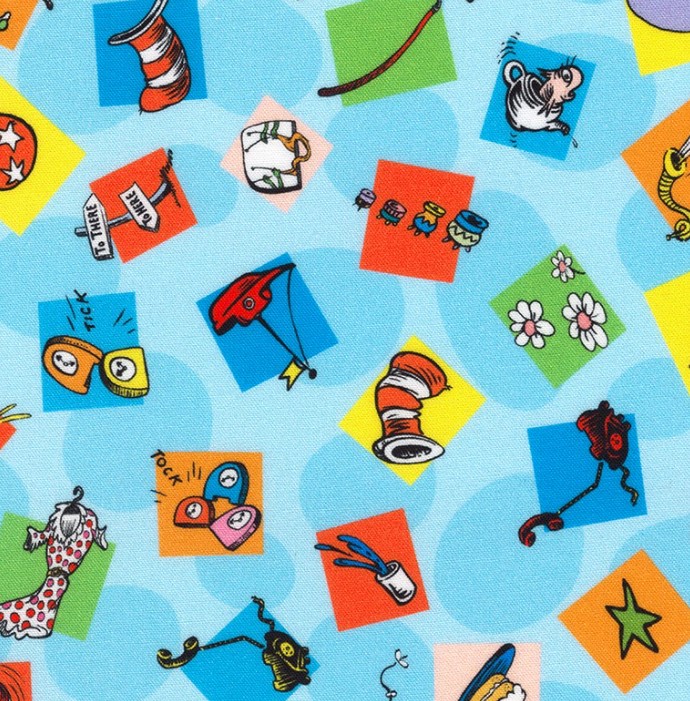 Celebrate Seuss Seuss Motifs Celebration by Dr. Seuss Enterprises for Robert Kaufman Fabrics