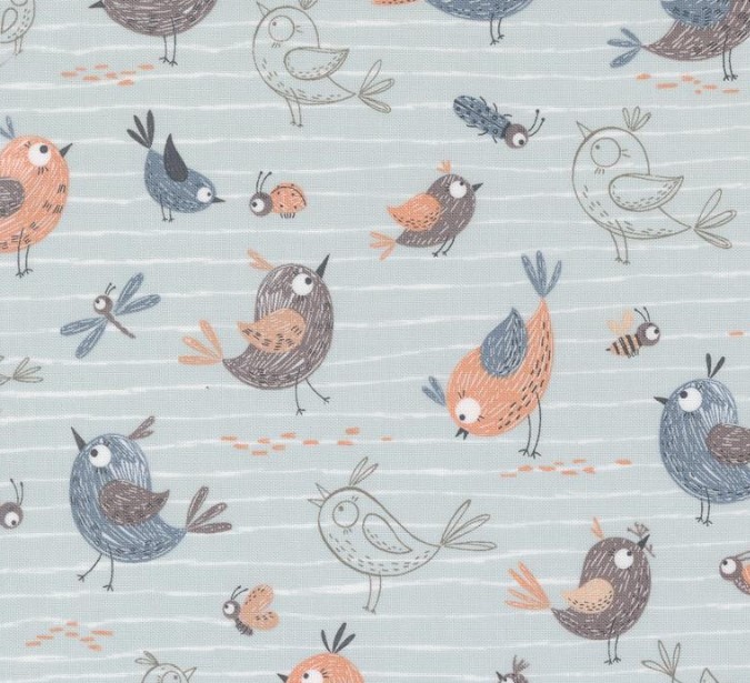 Chirp Friends Sky by Elena Amo for Moda Fabrics
