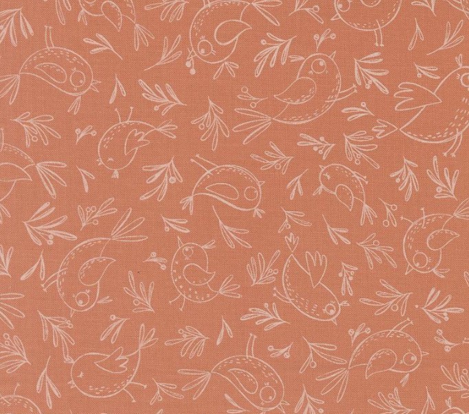 Chirp Trace a Bird Clay by Elena Amo for Moda Fabrics
