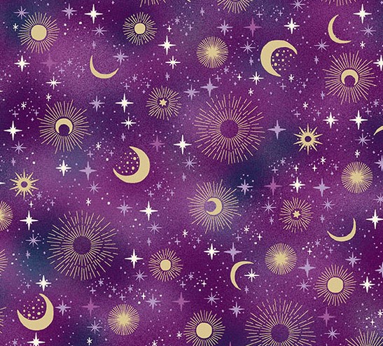 Luna Constellation Purple by Makower UK for Andover Fabrics