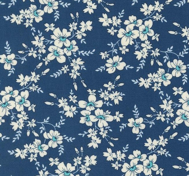 Time and Again Roundtop Florals Indigo by Linzee McCray for Moda Fabrics