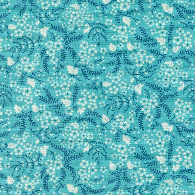 Time and Again Quaint Small Floral Aqua Linzee McCray for Moda Fabrics