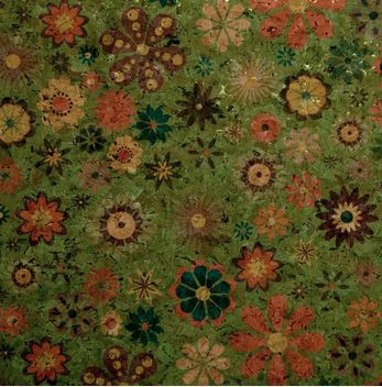 Cork Fabric Multi Floral Mint 18" x 15" by Belagio