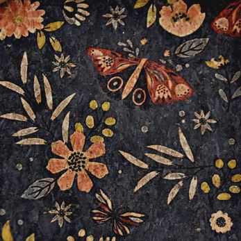 Cork Fabric Butterflies & Wildflowers 18" x 15" by Belagio