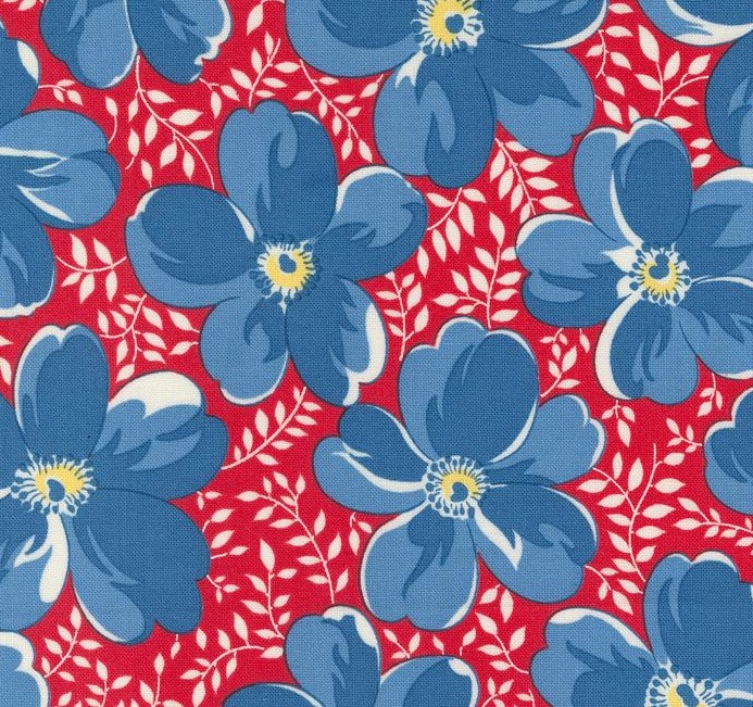 Time and Again Viola Florals Cherry by Linzee McCray for Moda Fabrics