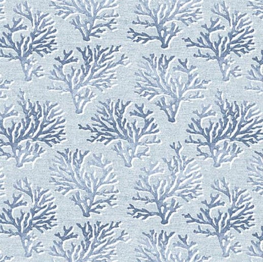 Cobalt Seas Coral Light Blue by Andrea Tachiera for Henry Glass