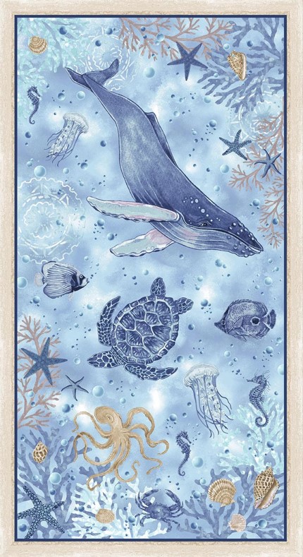 Cobalt Seas Sea Panel by Andrea Tachiera for Henry Glass