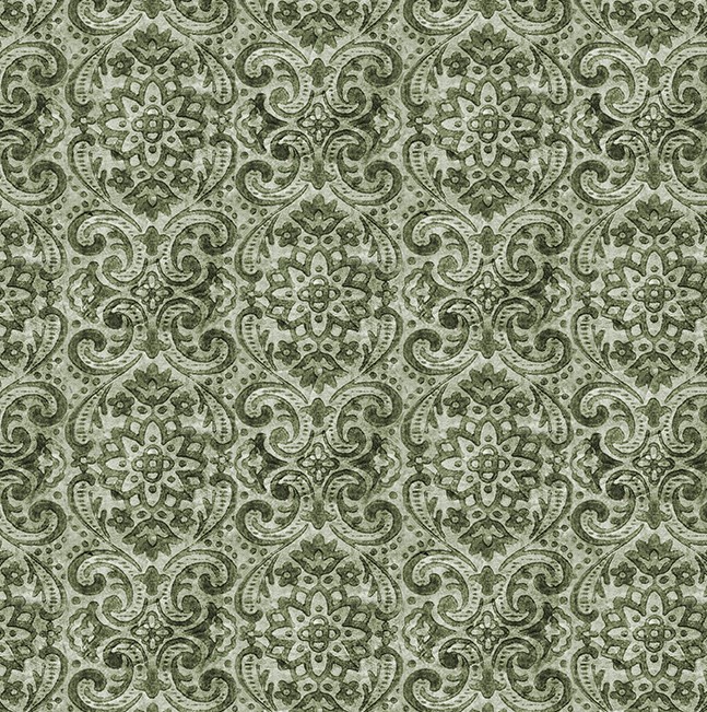 Boho Chicks Damask Sage by Whistler Studios for Windham Fabrics