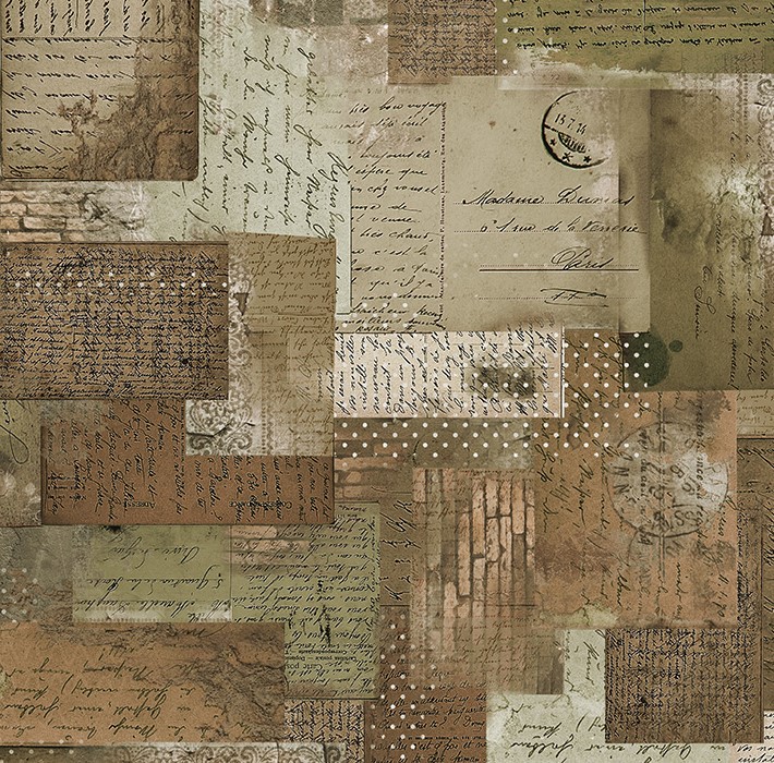 Boho Chicks Ephemera Brown by Whistler Studios for Windham Fabrics