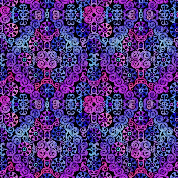 Vivid Wheels Jewel by Jason Yenter for In The Beginning Fabrics