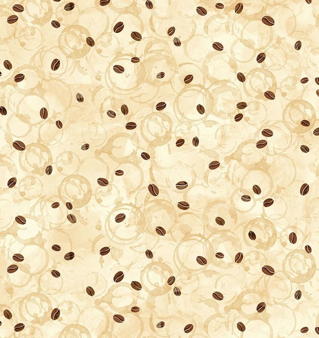 Barista Beans Ochre by Deborah Edwards & Melanie Samra for Northcott Fabrics