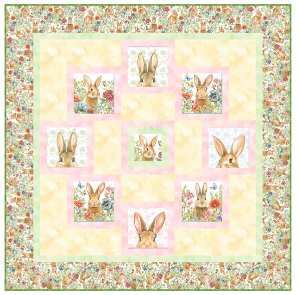 Bunnies & Blooms Quilt Kit