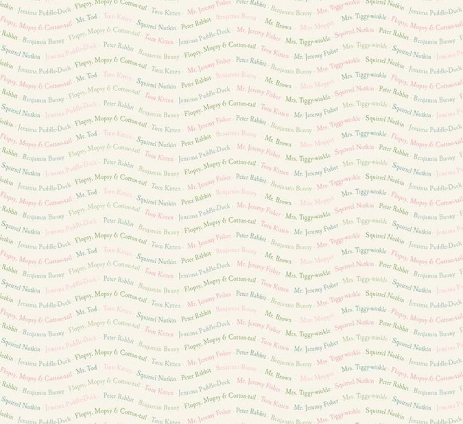 Petter Rabbit & Friends Text Cloud by Beatrix Potter for Riley Blake Designs