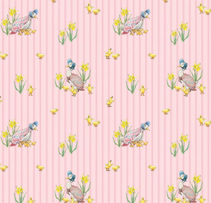 Peter Rabbit & Friends Duck Stripe Pink by Beatrix Potter for Riley Blake Designs
