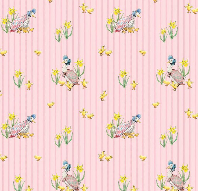 Peter Rabbit & Friends Duck Stripe Pink by Beatrix Potter for Riley Blake Designs