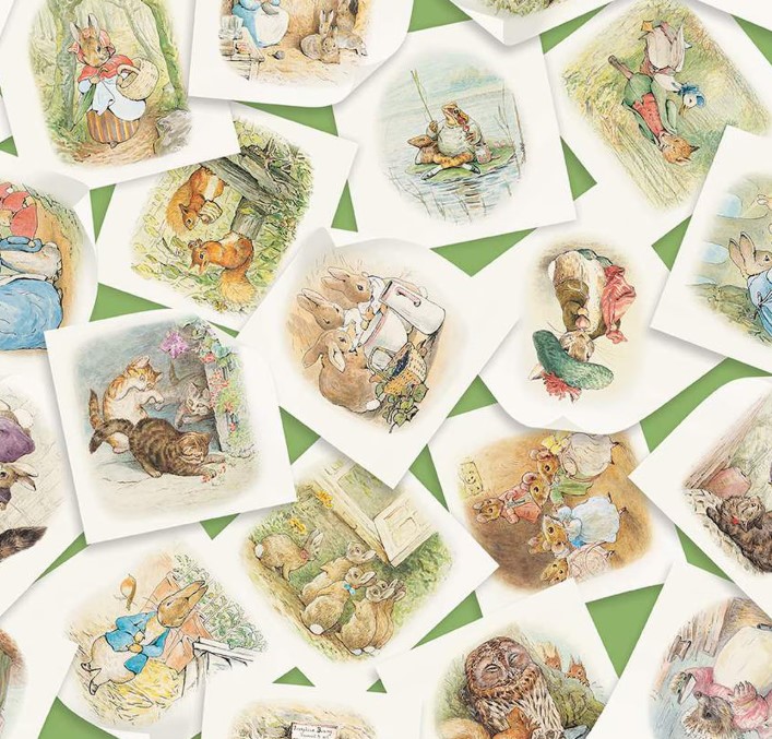 Peter Rabbit & Friends Main Green by Beatrix Potter for Riley Blake Designs