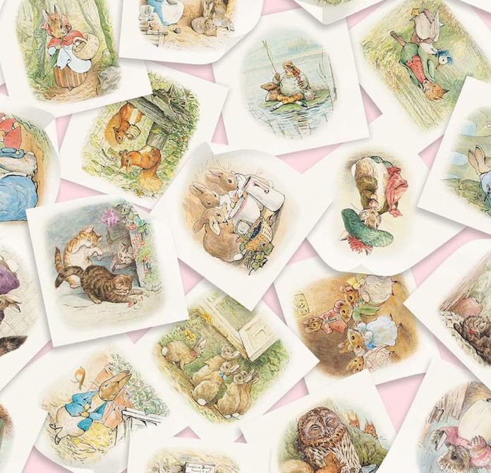 Peter Rabbit & Friends Main Pink by Beatrix Potter for Riley Blake Designs