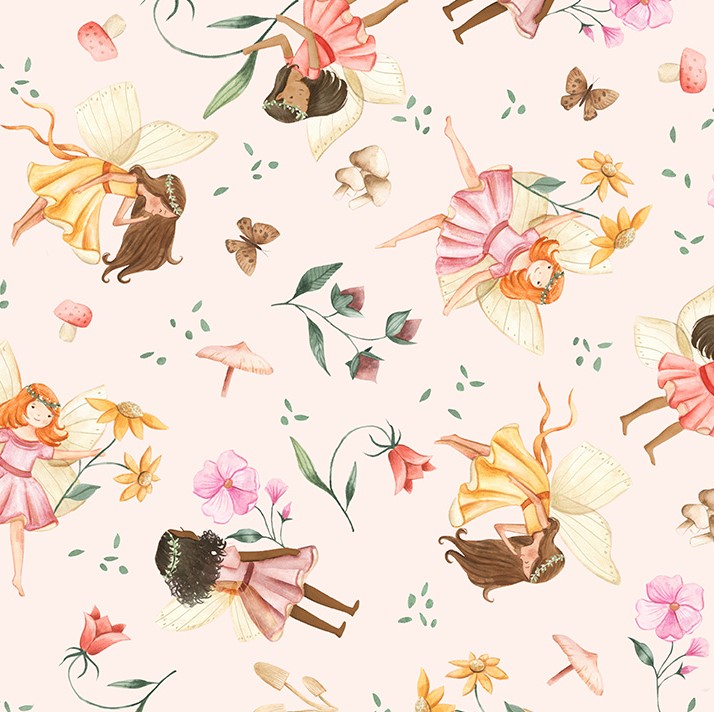 Petal Pixies Fairyland Pale Pink by Whistler Studios for Windham Fabrics